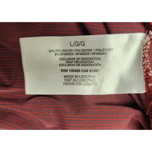 Greg Norman Men's Short Sleeve Polo Shirt Play Dry Red Striped Size Large - Picture 7 of 7